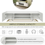 Meuble TV 63.07 avec cadre en verre et or pour téléviseurs de 70 pouces