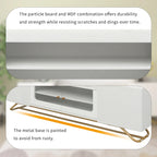 Meuble TV 63.07 avec cadre en verre et or pour téléviseurs de 70 pouces