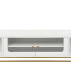 Meuble TV 63.07 avec cadre en verre et or pour téléviseurs de 70 pouces