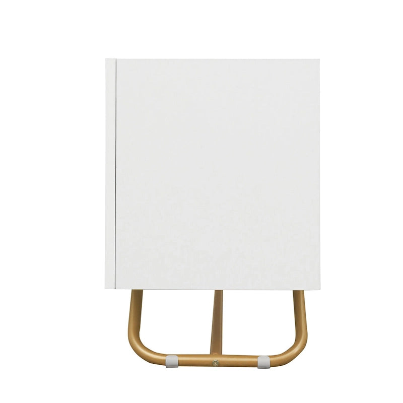 Meuble TV 63.07 avec cadre en verre et or pour téléviseurs de 70 pouces