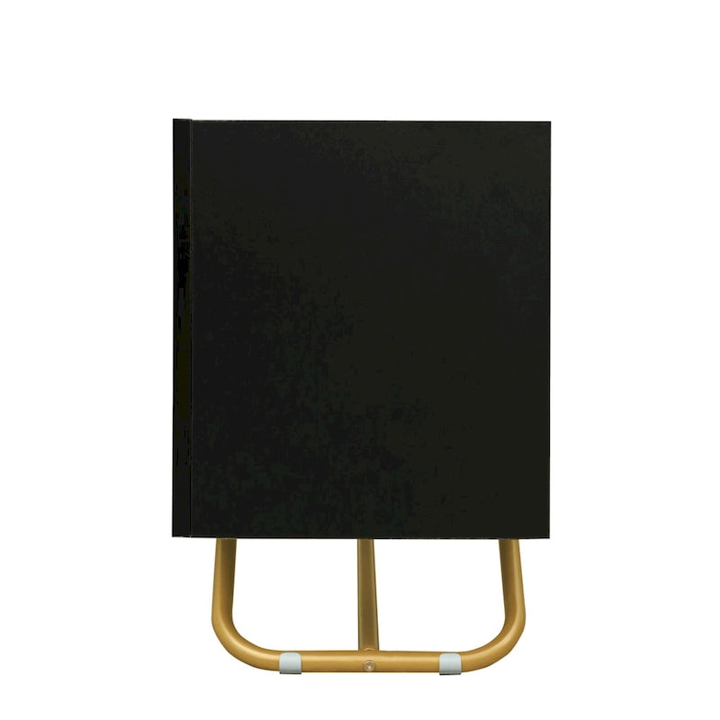 Meuble TV 63.07 avec cadre en verre et or pour téléviseurs de 70 pouces