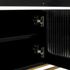 Meuble TV 63.07 avec cadre en verre et or pour téléviseurs de 70 pouces