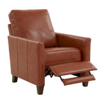 Fauteuil inclinable moderne Pablo Caramel en similicuir caramel