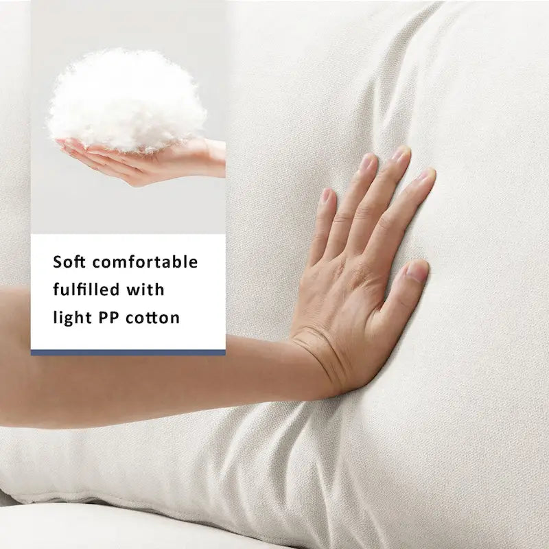 Canapé d'angle 4 places en polyester avec pouf convertible