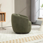 Fauteuil pivotant rembourré avec rangement, style moderne, pour salon, chambre, bureau ou coin lecture.