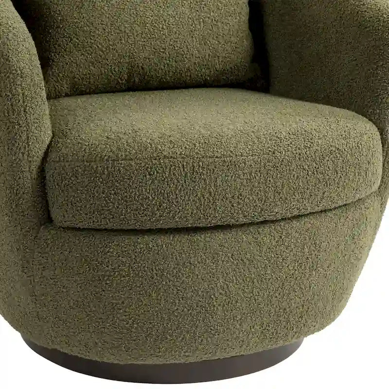 Fauteuil pivotant rembourré avec rangement, style moderne, pour salon, chambre, bureau ou coin lecture.