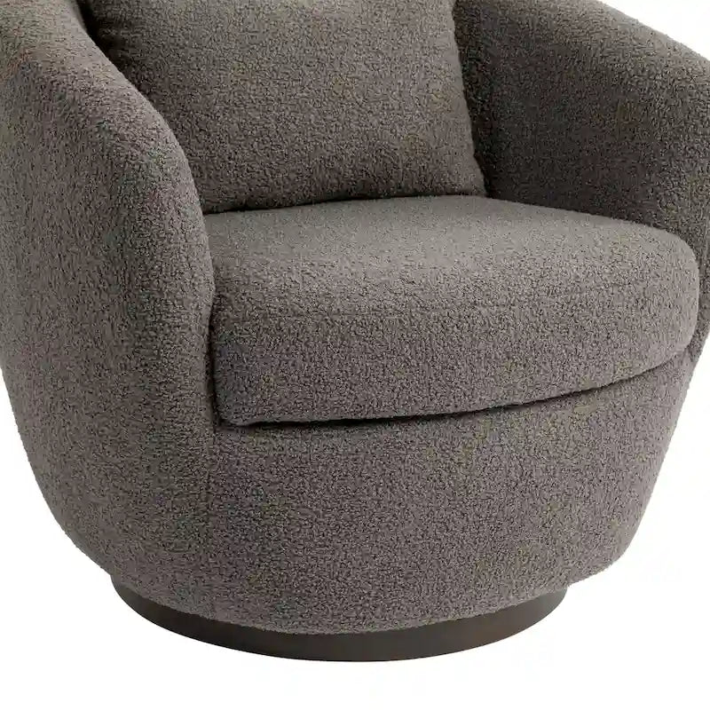 Fauteuil pivotant rembourré avec rangement, style moderne, pour salon, chambre, bureau ou coin lecture.
