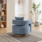 Fauteuil pivotant d'appoint de 29,1 cm avec base en bois vieilli