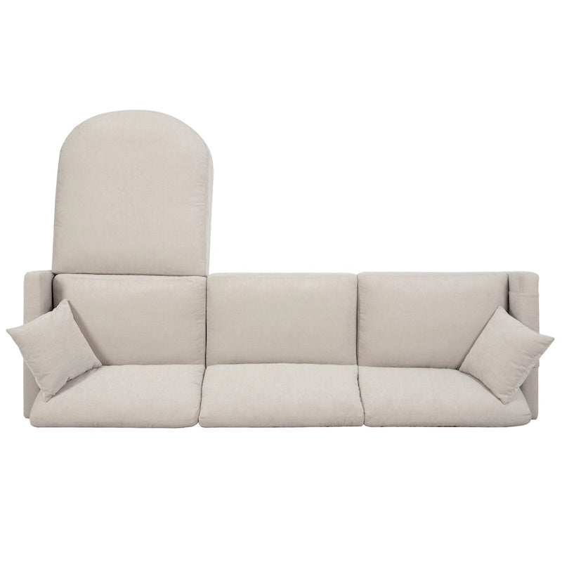 Canapé 4 places spacieux beige 107,87 avec pouf amovible