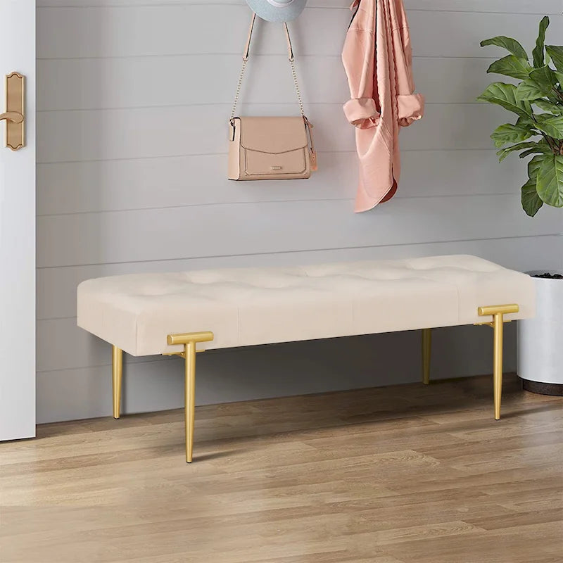 Banc ottoman moderne de 48 pouces pour chambre, salon ou entrée
