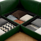 Canapé d'angle modulaire en forme de L, revêtu de chenille, avec assise de rangement, combinaison à monter soi-même.