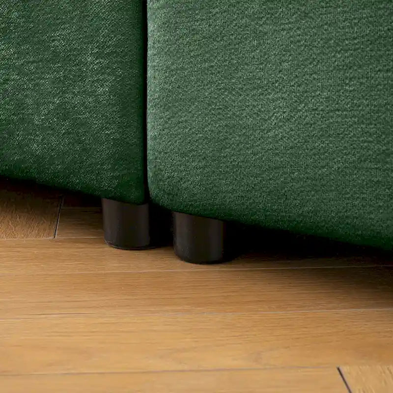 Canapé d'angle modulaire en forme de L, revêtu de chenille, avec assise de rangement, combinaison à monter soi-même.