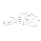 Canapé d'angle modulaire en forme de L, revêtu de chenille, avec assise de rangement, combinaison à monter soi-même.