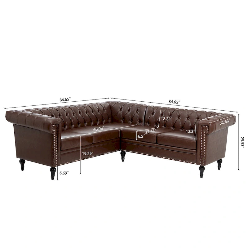 Christopher Knight Home - Canapé d'angle luxueux Clayton en cuir PU