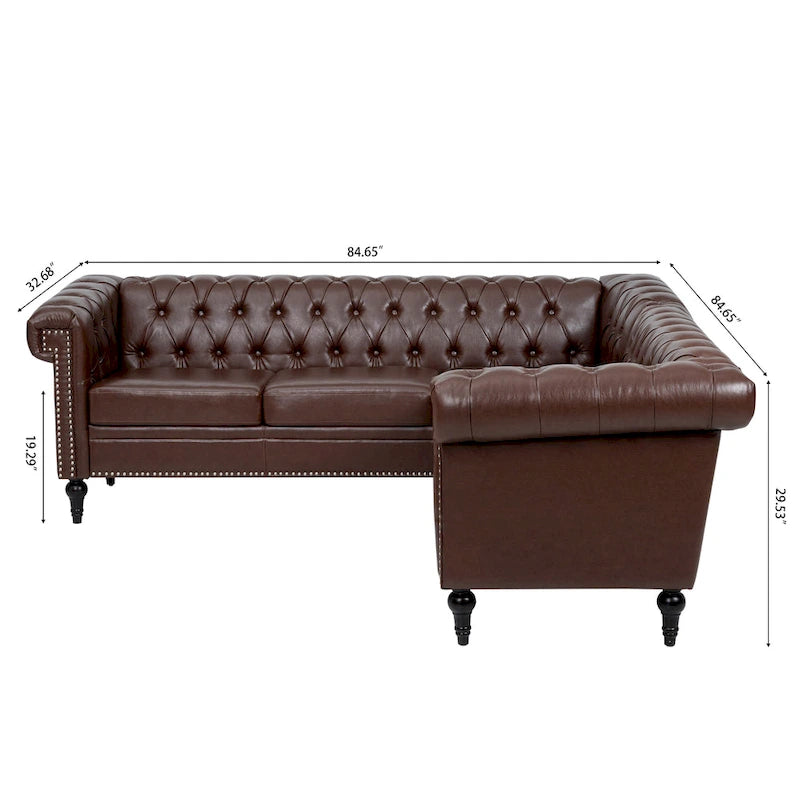 Christopher Knight Home - Canapé d'angle luxueux Clayton en cuir PU
