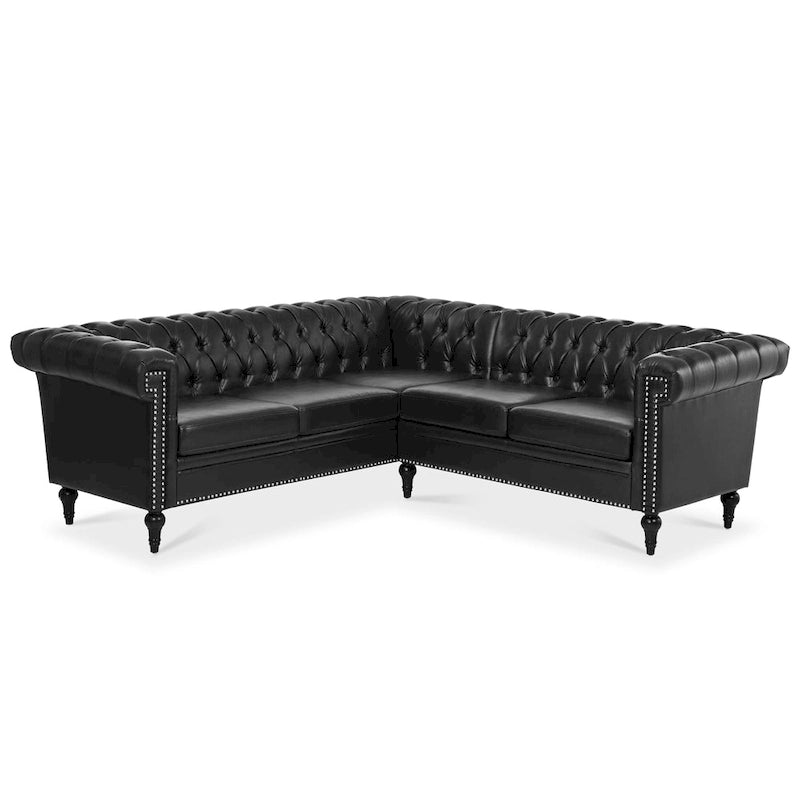 Christopher Knight Home - Canapé d'angle luxueux Clayton en cuir PU