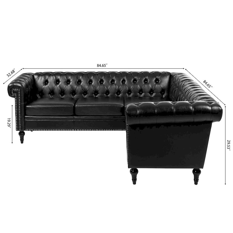Christopher Knight Home - Canapé d'angle luxueux Clayton en cuir PU
