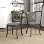 Wooden X Back Dining Chairs Set of 2