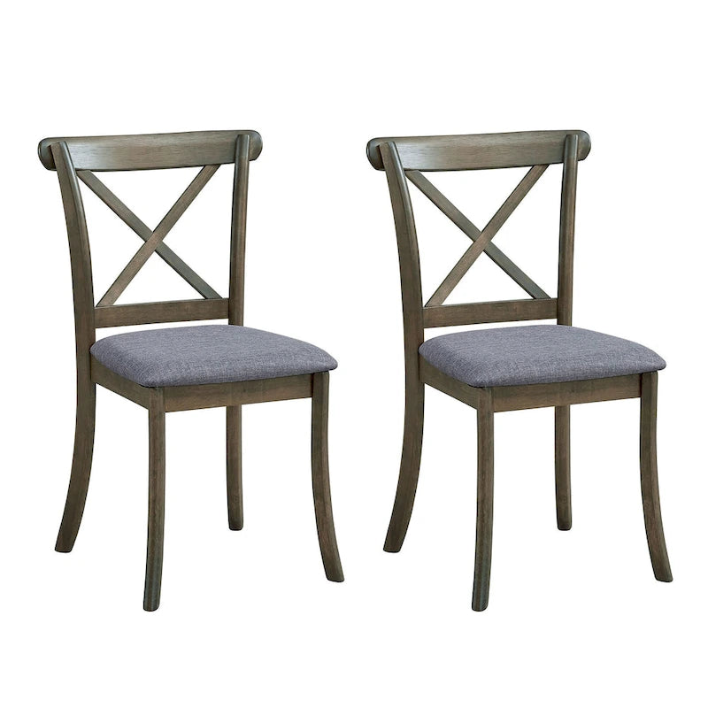 Ensemble de 2 chaises de salle à manger en bois à dossier en X
