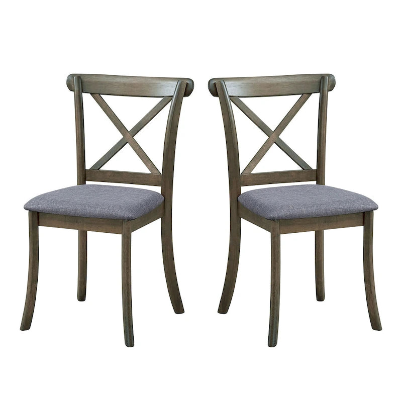 Ensemble de 2 chaises de salle à manger en bois à dossier en X