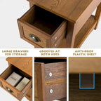 Gymax Lot de 2 tables d'appoint contemporaines compactes avec tiroir - 13 x 22 x 23 (L x l x H)