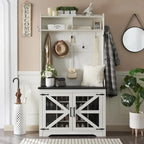 Banc d'entrée de style campagnard de 42 pouces de large avec porte-manteau et armoire de vestiaire