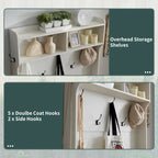 Banc d'entrée de style campagnard de 42 pouces de large avec porte-manteau et armoire de vestiaire