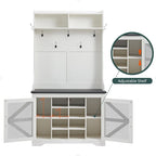 Banc d'entrée de style campagnard de 42 pouces de large avec porte-manteau et armoire de vestiaire