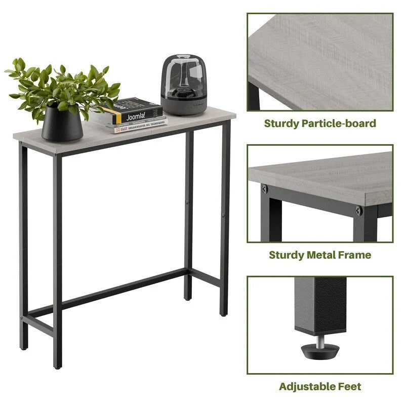 Console étroite de 29,5 cm, table d'entrée mince pour couloir, chambre, salon ou hall d'entrée