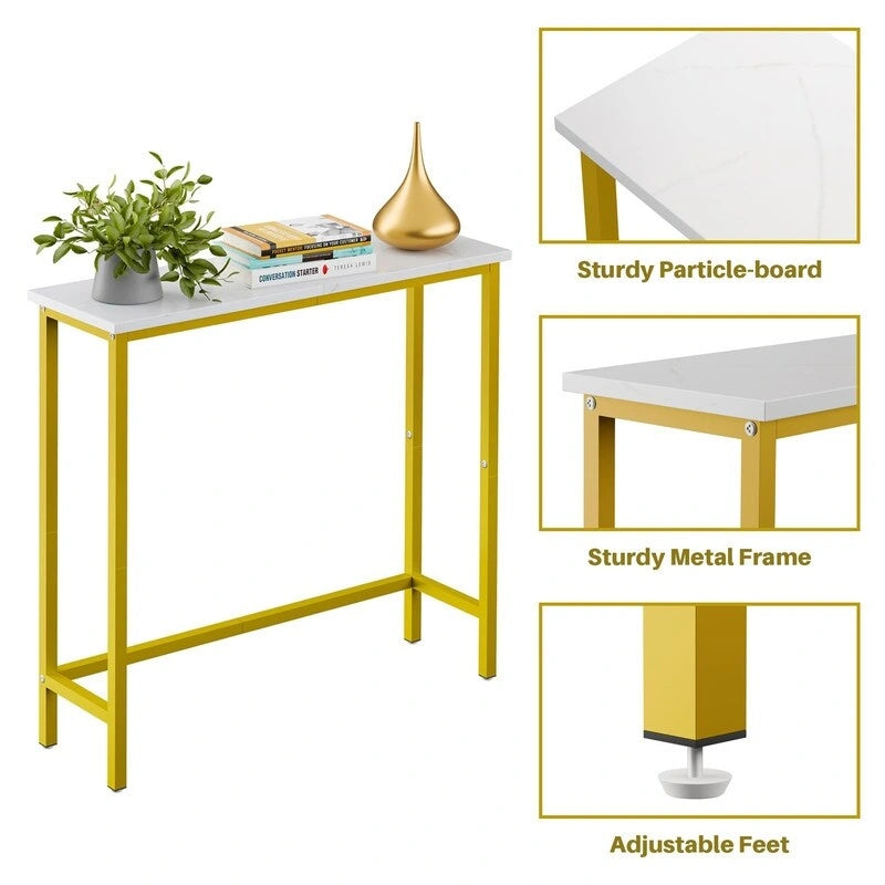Console étroite de 29,5 cm, table d'entrée mince pour couloir, chambre, salon ou hall d'entrée