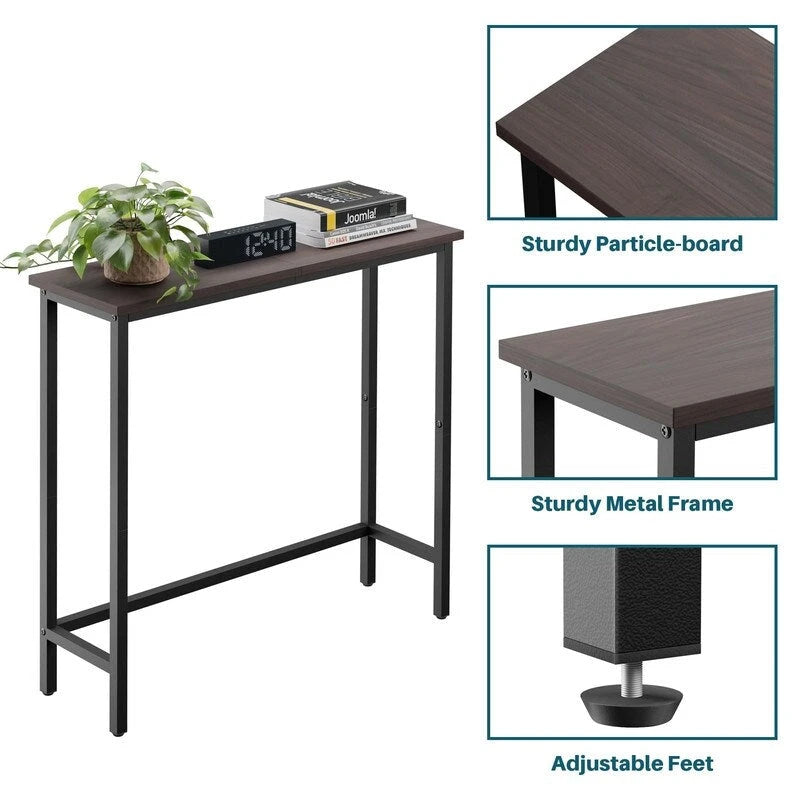 Console étroite de 29,5 cm, table d'entrée mince pour couloir, chambre, salon ou hall d'entrée