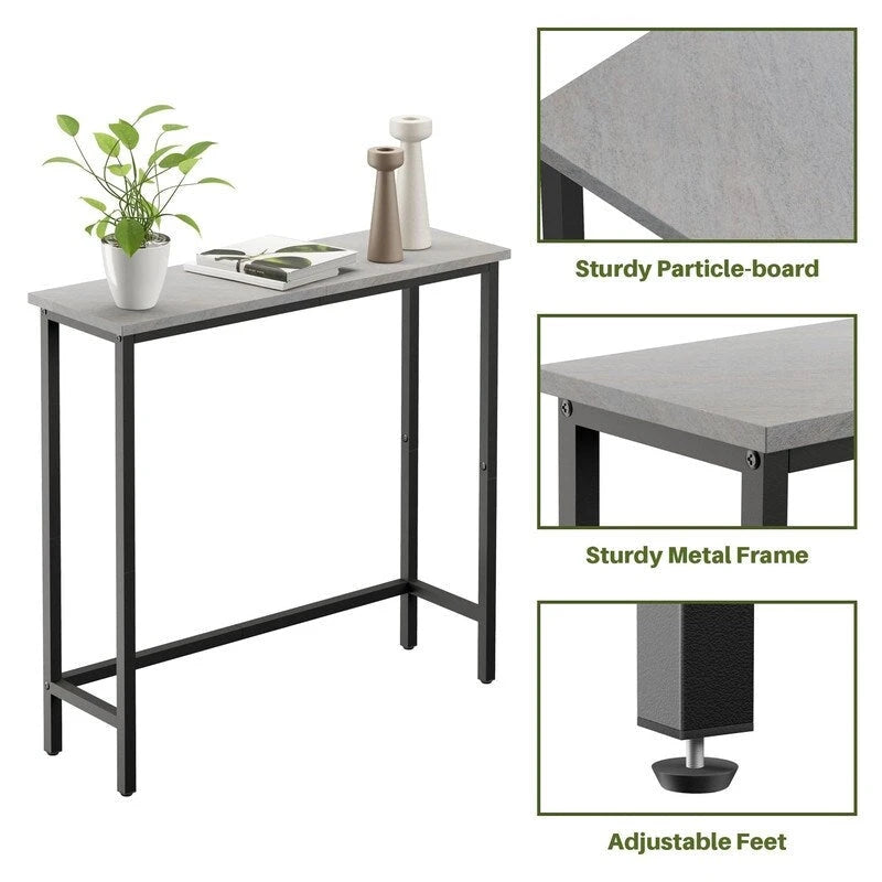 Console étroite de 29,5 cm, table d'entrée mince pour couloir, chambre, salon ou hall d'entrée