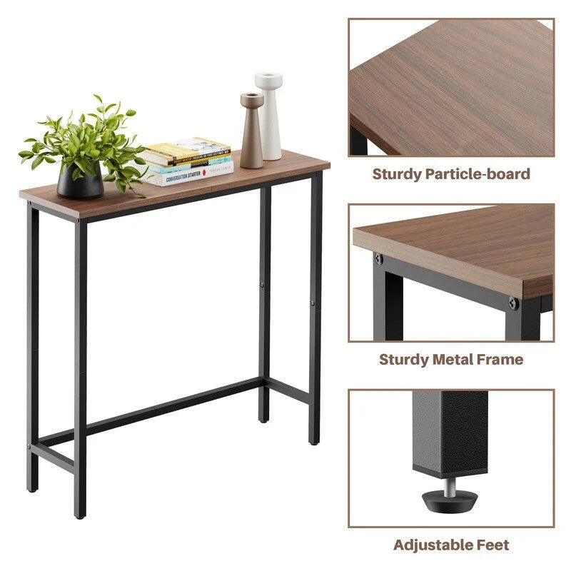 Console étroite de 29,5 cm, table d'entrée mince pour couloir, chambre, salon ou hall d'entrée