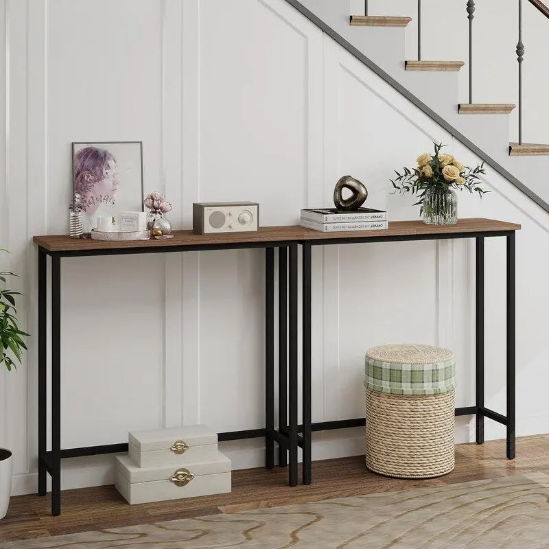 Console étroite de 29,5 cm, table d'entrée mince pour couloir, chambre, salon ou hall d'entrée