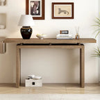 Console en placage de frêne, style moderne et épuré, plateau au design astucieux, idéale pour une entrée ou un couloir.
