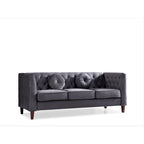 Canapé Chesterfield classique en velours avec pieds en bois, US PRIDE FURNITURE
