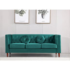 Canapé Chesterfield classique en velours avec pieds en bois, US PRIDE FURNITURE