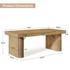 Bureau de direction 70,9 cm, bureau d'ordinateur style ferme, grand poste de travail pour bureau à domicile, marron