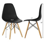 Gymax Lot de 2 chaises de salle à manger modernes sans accoudoirs pour bureau à domicile, avec revêtement en bois - Voir les détails