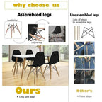 Gymax Lot de 2 chaises de salle à manger modernes sans accoudoirs pour bureau à domicile, avec revêtement en bois - Voir les détails