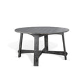 Rena Dining Table, 54 Inch Round Planked Black Smoke Mahogany Wood