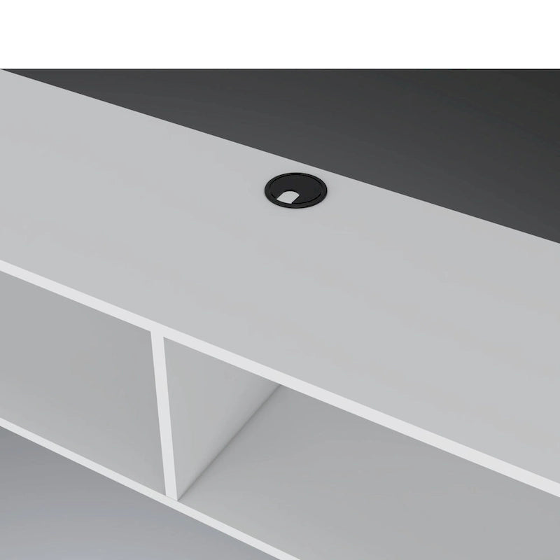 Meuble TV mural moderne 59 pouces avec étagères et système de gestion des câbles - 10,4 cm (H) x 59,1 cm (L) x 12,6 cm (P)