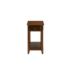 Space Saving Rectangular 23 Wooden Side End Table with Two Storage Shelve and One Drawer for Living Room - 13L X 22W x 23H