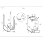 Table d'appoint rectangulaire en bois de 58 cm (23 po) avec deux étagères de rangement et un tiroir, idéale pour le salon - Dimensions : 33 cm (13 po) L x 56 cm (22 po) l x 58 cm (23 po) H