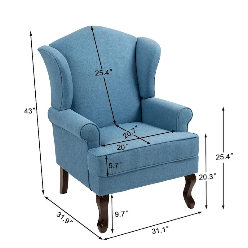 Ensemble de 2 fauteuils à oreilles élégants pour salon, fauteuils d'appoint rembourrés