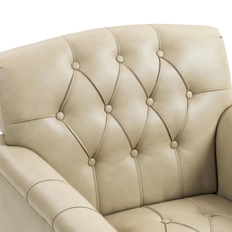 Ensemble de 2 fauteuils d'appoint capitonnés en similicuir végan, avec garniture cloutée