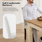 Ensemble de 2 chaises de salle à manger rembourrées en cuir marron foncé avec garniture cloutée et pieds en bois pour salle à manger