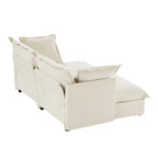 Canapé d'angle 2 places en chenille 83,4 avec poufs