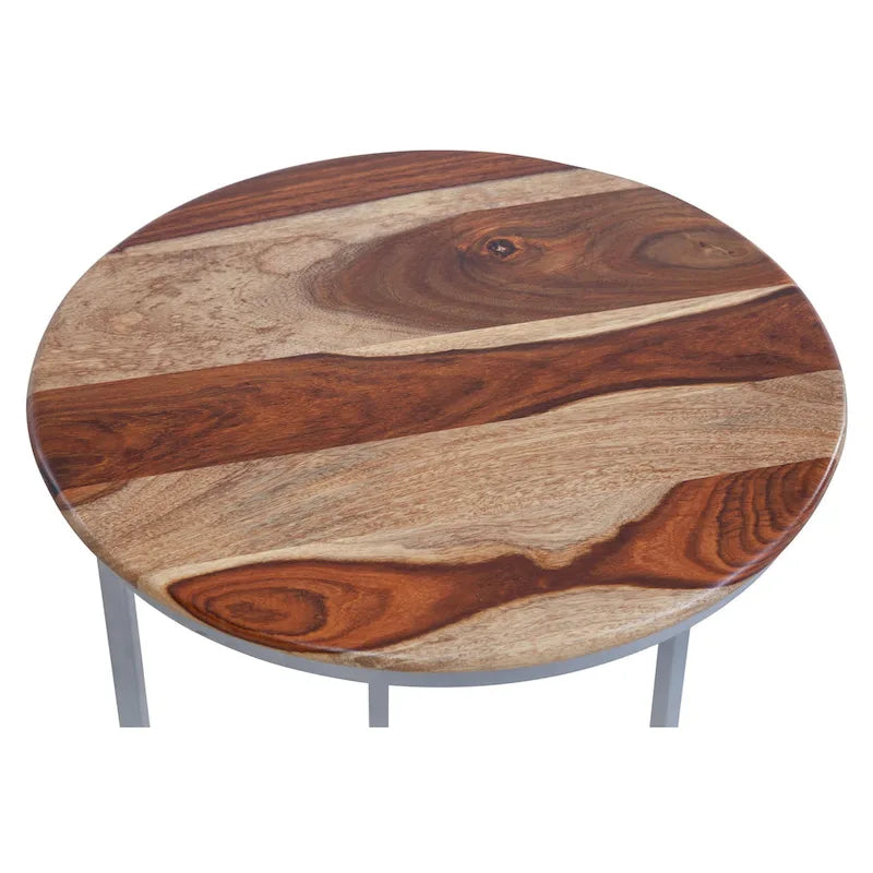 Table en C Union en bois massif et métal