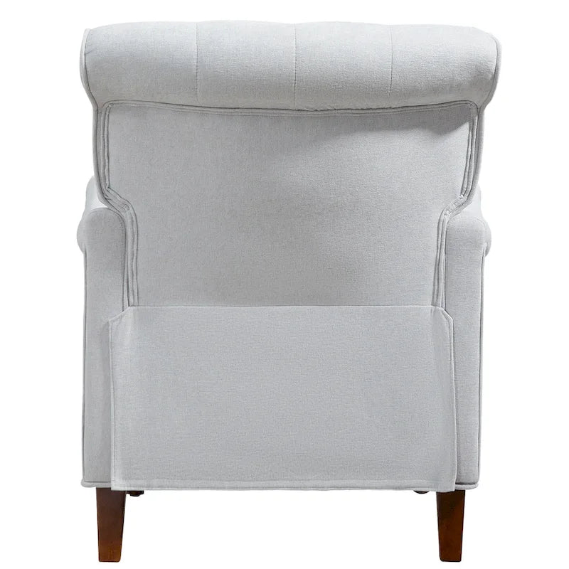 Fauteuil d'appoint en tissu chenille avec pieds en bois rétro, coussin en mousse haute densité et ressorts, capacité de charge de 136 kg